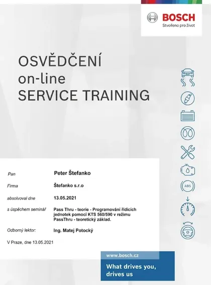 Certifikat online-training